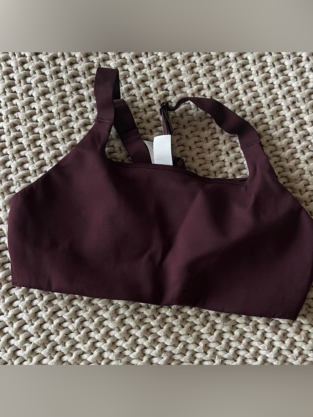 lululemon athletica sports bra in burgundy